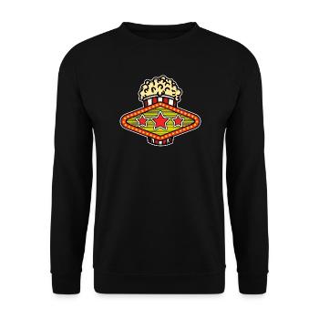 Movies Popcorn Theater Movie Night Filmabend Kino - Unisex Pullover - Schwarz - Vorne - Alina (178cm) & Michal (187cm)