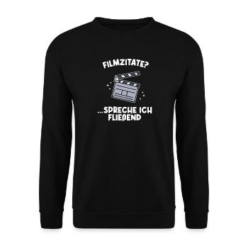 Movies Filme Filmabend Fernsehabend Kino Statement - Unisex Pullover - Schwarz - Vorne - Alina (178cm) & Michal (187cm)
