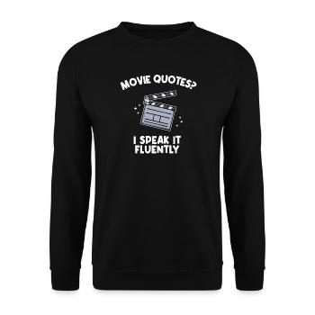 Movie Night Statement Movies Cineast Theatre Movies - Unisex Sweatshirt - black - Front - Alina (178cm) & Michal (187cm)