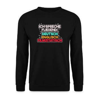 Fernsehabend Kino Movies Statement Kinoabend Filme - Unisex Pullover - Schwarz - Vorne - Alina (178cm) & Michal (187cm)