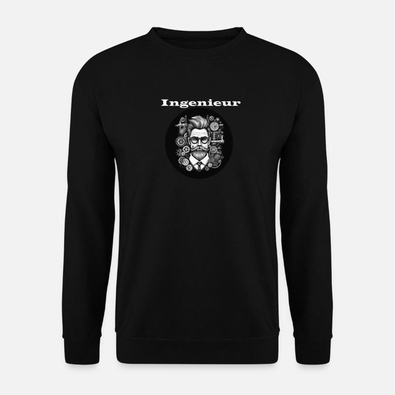 Engineer white - Unisex Sweatshirt - black