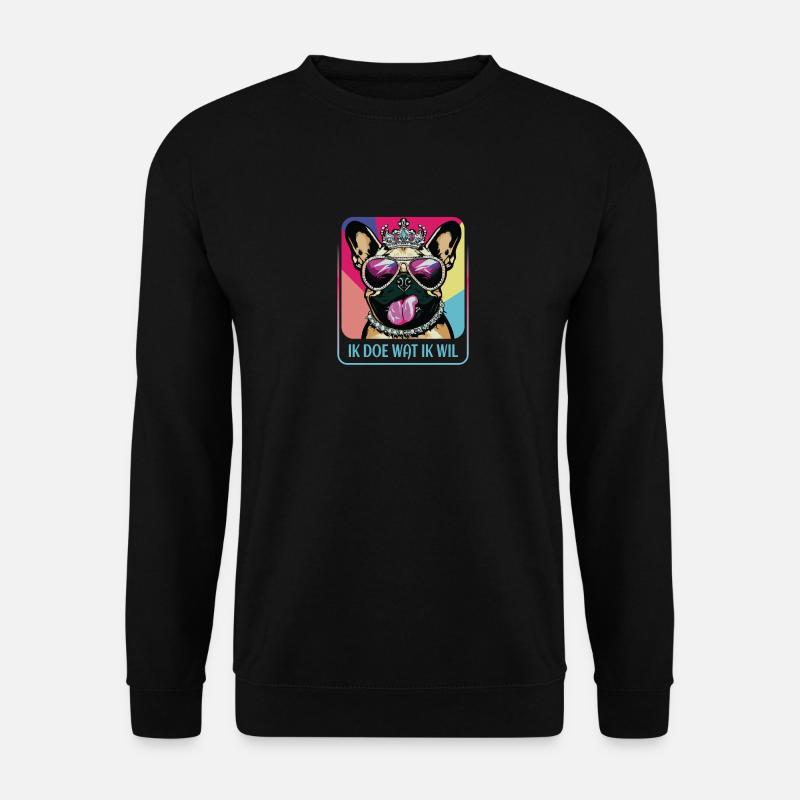 Hartnäckiger Mops - Unisex Pullover - Schwarz
