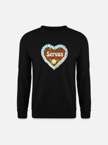 Lebkuchenherz Servus - Unisex Pullover - Schwarz