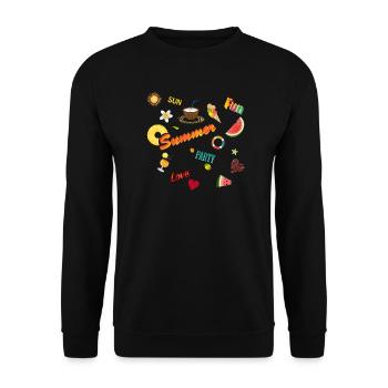 Sun, summer, fun and party. Potpourri of the senses - Unisex Sweatshirt - black - Front - Alina (178cm) & Michal (187cm)