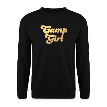 Camp Girl Gold Camping Handwriting Cool Luxury Fan - Unisex Sweatshirt - black - Front - Alina (178cm) & Michal (187cm)