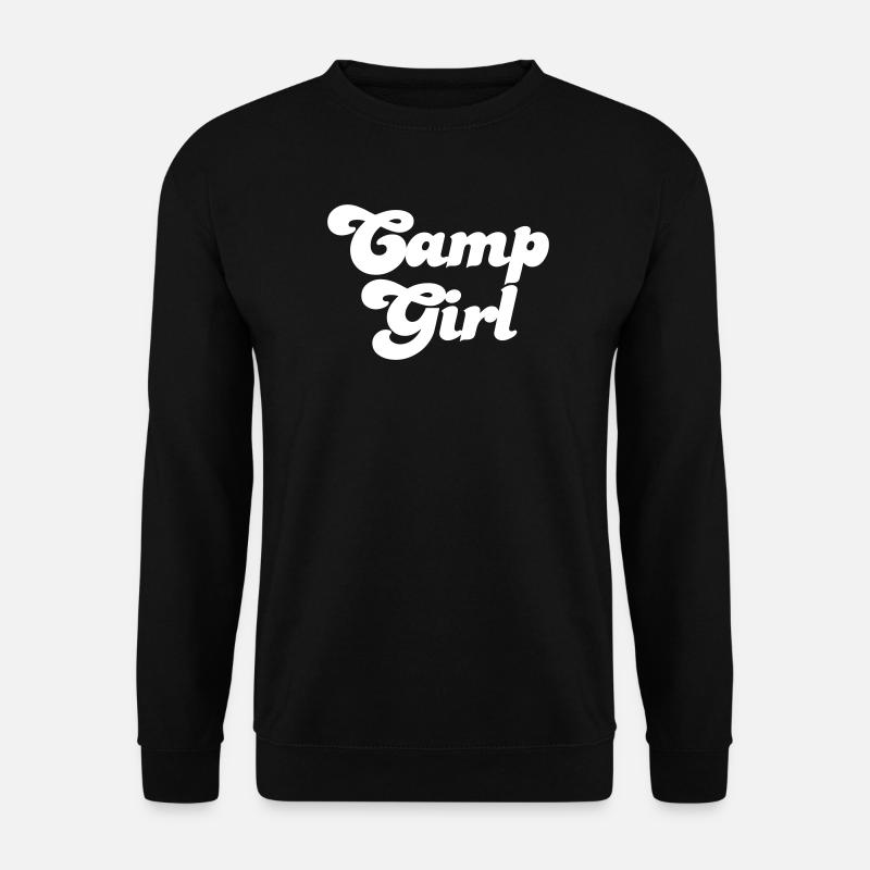Camp Girl Vektor Camping Fan Mädchen coole Sprüche - Unisex Pullover - Schwarz