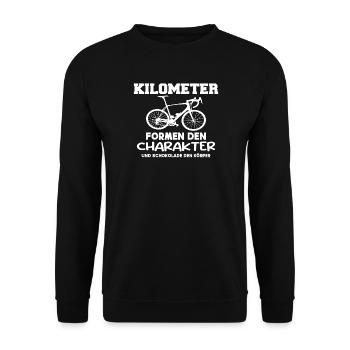 Rennrad Design mit Spruch - Unisex Pullover - Schwarz - Vorne - Alina (178cm) & Michal (187cm)