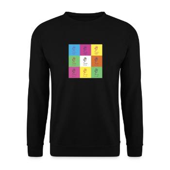 Mikrofon Design - Unisex Pullover - Schwarz - Vorne - Alina (178cm) & Michal (187cm)