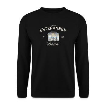 Bonn, stilvoll Entspannen, altes Rathaus - Unisex Pullover - Schwarz - Vorne - Alina (178cm) & Michal (187cm)