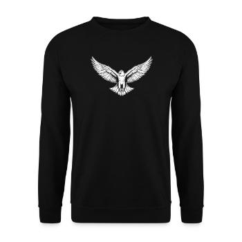Eagle spreads wings - bird flies animal nature - Unisex Sweatshirt - black - Front - Alina (178cm) & Michal (187cm)