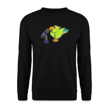 Parrot Singer Microphone Singing - Unisex Sweatshirt - black - Front - Alina (178cm) & Michal (187cm)