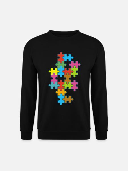 Mehrfarbiges, unvollständiges Puzzle - Unisex Pullover - Schwarz