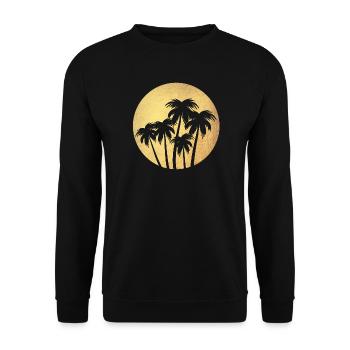 Cercle Or Palmiers Vacances De Luxe Rond Chill Mers du Sud - Sweat-shirt Unisexe - noir - Devant - Alina (178cm) & Michal (187cm)