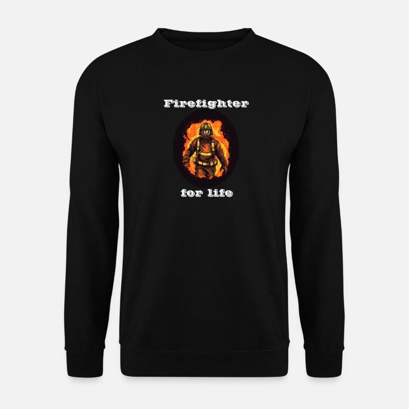 Firefighter for life white - Unisex Sweatshirt - black