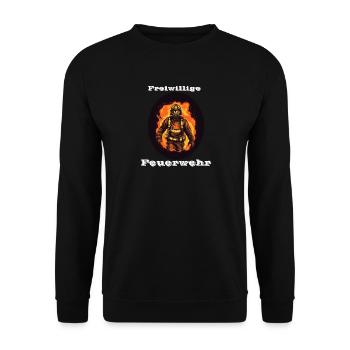 Freiwillige Feuerwehr weiß - Unisex Pullover - Schwarz - Vorne - Alina (178cm) & Michal (187cm)