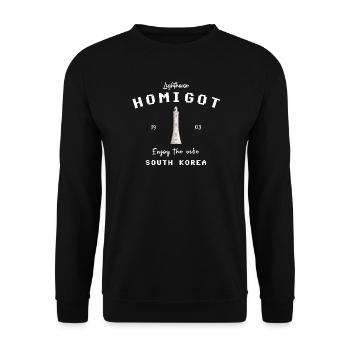 Lighthouse Homigot, South Korea, enjoy the vibe - Unisex Sweatshirt - black - Front - Alina (178cm) & Michal (187cm)