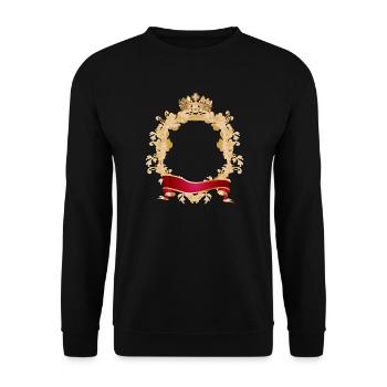 Royal frame in coat of arms style with crown - Unisex Sweatshirt - black - Front - Alina (178cm) & Michal (187cm)