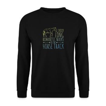 Pferderennen - Unisex Pullover - Schwarz - Vorne - Alina (178cm) & Michal (187cm)