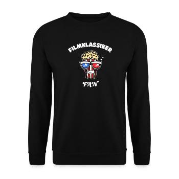 Popcorn Statement Movies Theater Filmabend Filme - Unisex Pullover - Schwarz - Vorne - Alina (178cm) & Michal (187cm)