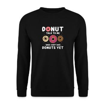 Donut talk to me design - Unisex Sweatshirt - black - Front - Alina (178cm) & Michal (187cm)