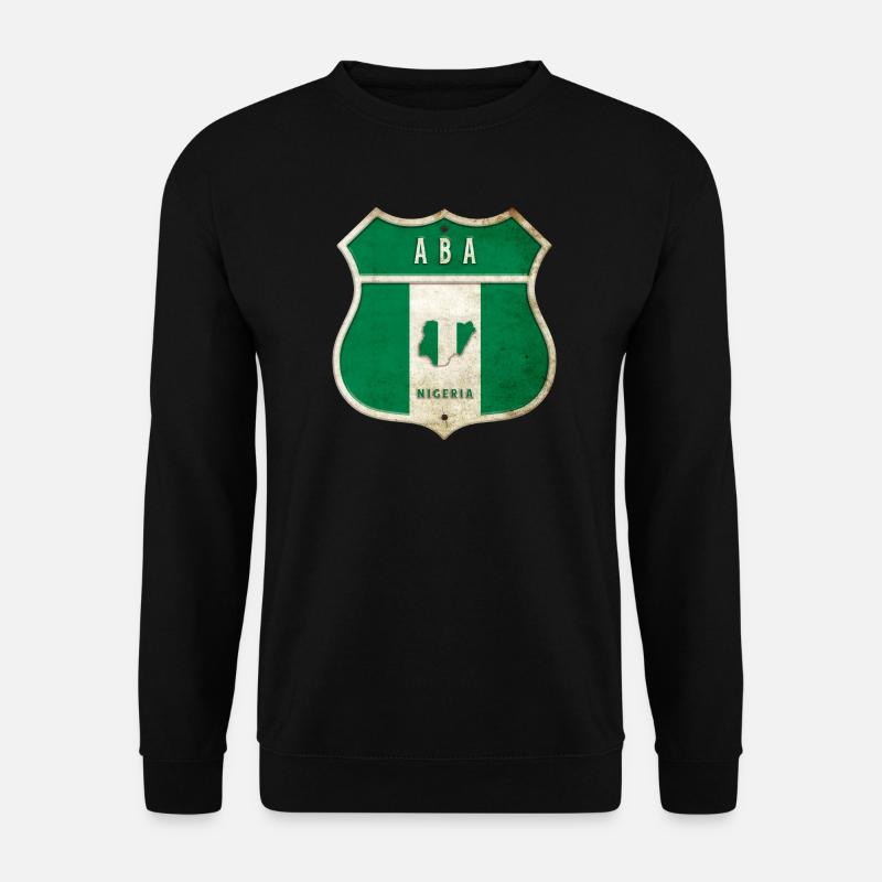 Aba Nigeria Flaggen Wappen Design - Unisex Pullover - Schwarz