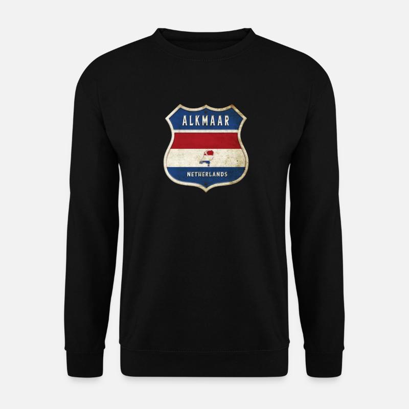 Alkmaar Niederlande Flaggen Wappen Design - Unisex Pullover - Schwarz