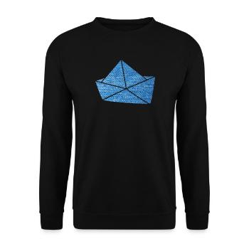 Paper Boat Jeans Boat Ship Holiday Lake Sea Fan - Sweat-shirt Unisexe - noir - Devant - Alina (178cm) & Michal (187cm)