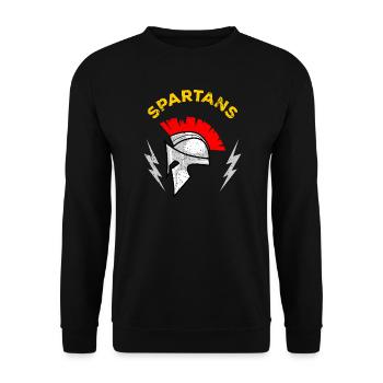 Spartan Mohawk Helmet - Unisex Sweatshirt - black - Front - Alina (178cm) & Michal (187cm)