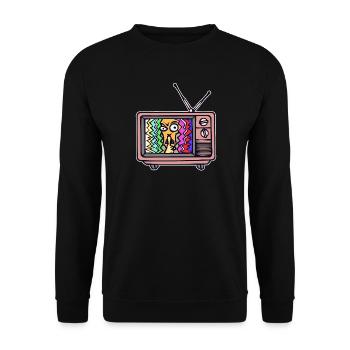Fernsehabend Streaming Theater Movies Fernsehen - Unisex Pullover - Schwarz - Vorne - Alina (178cm) & Michal (187cm)