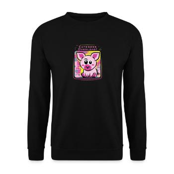 Free-spirited mud pig - Unisex Sweatshirt - black - Front - Alina (178cm) & Michal (187cm)