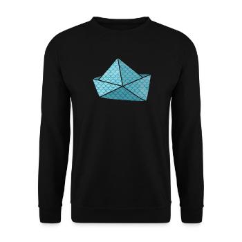 Bateau en papier hangar à poissons prêt pour les vacances bateau de navire - Sweat-shirt Unisexe - noir - Devant - Alina (178cm) & Michal (187cm)