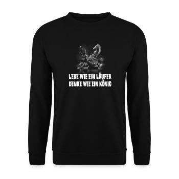Schach Design - Unisex Pullover - Schwarz - Vorne - Alina (178cm) & Michal (187cm)