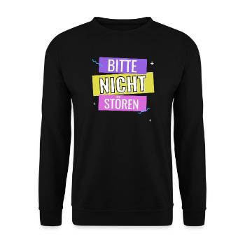 Bitte Nicht Stören - Unisex Pullover - Schwarz - Vorne - Alina (178cm) & Michal (187cm)