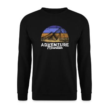 Adventure Mountain Sunset - Unisex Sweatshirt - black - Front - Alina (178cm) & Michal (187cm)