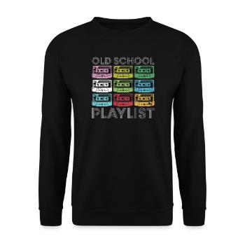 Rainbow Cassette Grid Print - Unisex Sweatshirt - black - Front - Alina (178cm) & Michal (187cm)