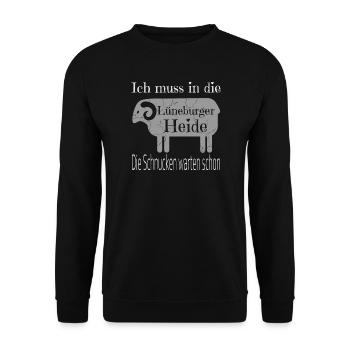 Lüneburger Heide Silhouette T-Shirt - Unisex Pullover - Schwarz - Vorne - Alina (178cm) & Michal (187cm)
