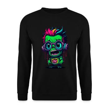 Bunter cooler Zombie - Unisex Pullover - Schwarz - Vorne - Alina (178cm) & Michal (187cm)