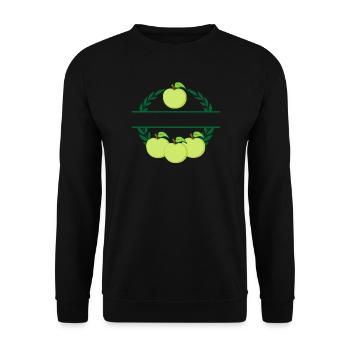 Apples in laurel wreath green apples - Unisex Sweatshirt - black - Front - Alina (178cm) & Michal (187cm)