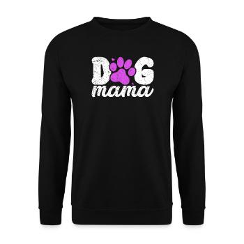 Dog Mom Paw Print in Pink - Unisex Sweatshirt - black - Front - Alina (178cm) & Michal (187cm)