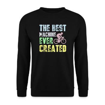Best Machine Ever Created Cyclist - Unisex Sweatshirt - black - Front - Alina (178cm) & Michal (187cm)