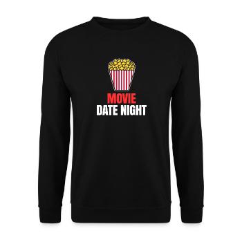 Films Déclaration Cineast Binge Watching Popcorn - Sweat-shirt Unisexe - noir - Devant - Alina (178cm) & Michal (187cm)