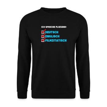 Film Schauen Movies Streaming Theater Statement - Unisex Pullover - Schwarz - Vorne - Alina (178cm) & Michal (187cm)