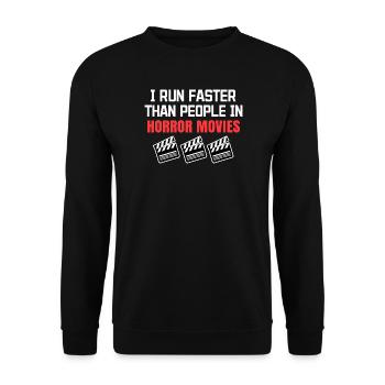 Movies Streaming Statement Theater Filme Kino - Unisex Pullover - Schwarz - Vorne - Alina (178cm) & Michal (187cm)