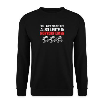Theater Movies Streaming Film Schauen Statement - Unisex Pullover - Schwarz - Vorne - Alina (178cm) & Michal (187cm)