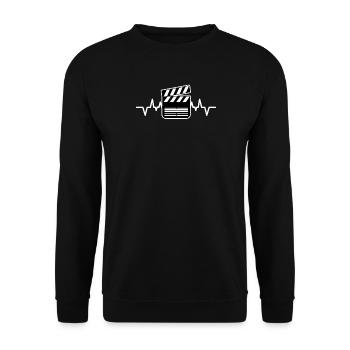 Streaming Binge Watching Movies Filmabend Kino - Unisex Pullover - Schwarz - Vorne - Alina (178cm) & Michal (187cm)