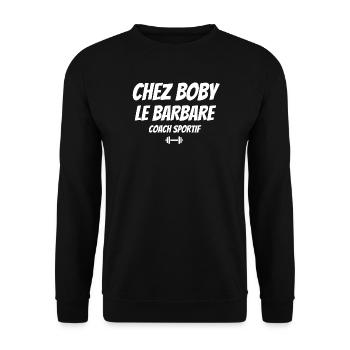 musculation, coach sportif, coach humour - Sweat-shirt Unisexe - noir - Devant - Alina (178cm) & Michal (187cm)