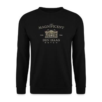 The Hague, attraction Mauritshuis Netherlands - Unisex Sweatshirt - black - Front - Alina (178cm) & Michal (187cm)