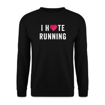 I Love/Hate Running - Unisex Sweatshirt - black - Front - Alina (178cm) & Michal (187cm)