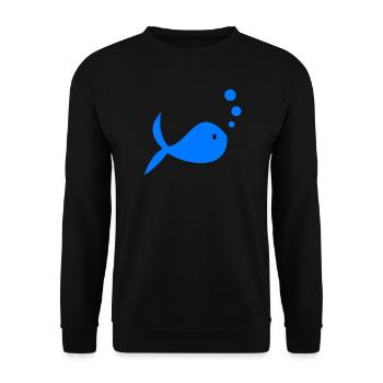SURFING. FISH. BEACH. SEA. OCEAN. HUMOR. HOLIDAY - Unisex Sweatshirt - black - Front - Alina (178cm) & Michal (187cm)