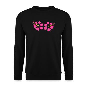Flower Pink Pink Flower Flowers Pink Pink Flowers - Unisex Sweatshirt - black - Front - Alina (178cm) & Michal (187cm)